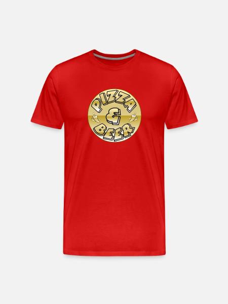 Pizza - Men's Premium Organic T-Shirt - red