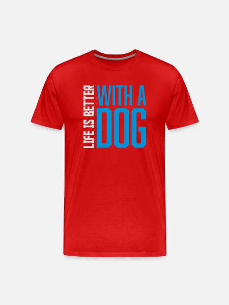 better with a dog - Men's Premium Organic T-Shirt - red