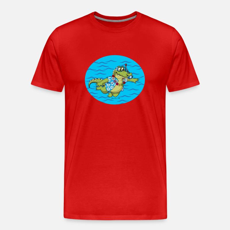 Georges Croco 972 Meer - Männer Premium Bio T-Shirt - Rot