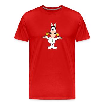 PFERD - PONY - GLOCKEN - WEIHNACHTEN - TIERISCH - Männer Premium Bio T-Shirt - Rot - Vorne - Damien (186cm)