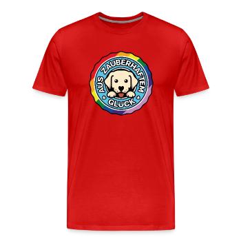 Aus Zauberhaftem Glück - Männer Premium Bio T-Shirt - Rot - Vorne - Damien (186cm)