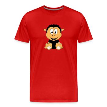 SCHWARZES SCHAF - TIER - SCHÄFER - TIERISCH - Männer Premium Bio T-Shirt - Rot - Vorne - Damien (186cm)