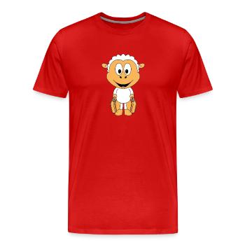 SCHAF - KOFFER - AUSWANDERER - REISE - URLAUB - Männer Premium Bio T-Shirt - Rot - Vorne - Damien (186cm)