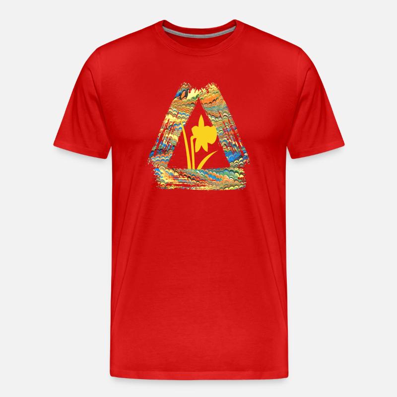 narzisse e 278 - Männer Premium Bio T-Shirt - Rot