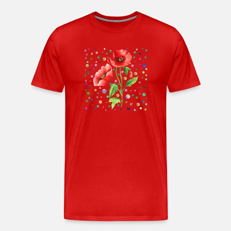 Blumen - Männer Premium Bio T-Shirt - Rot