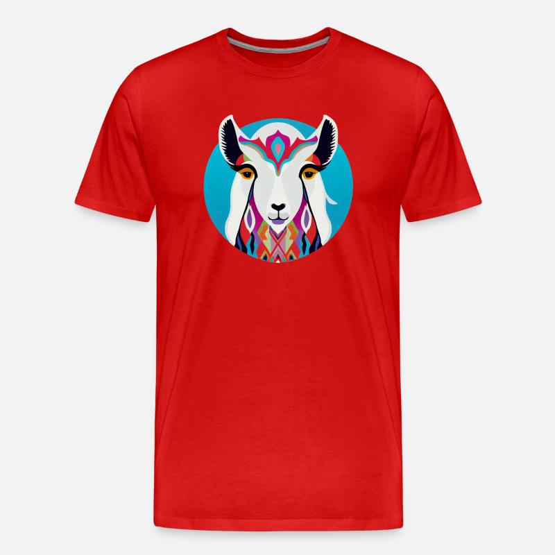 Lama - Männer Premium Bio T-Shirt - Rot