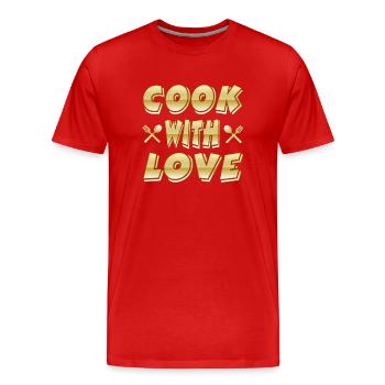 Cuire - T-shirt bio Premium Homme - rouge - Devant - Damien (186cm)