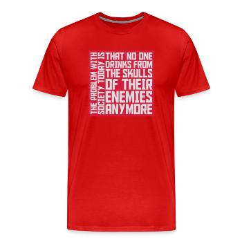boissons de crânes ennemis - T-shirt bio Premium Homme - rouge - Devant - Damien (186cm)