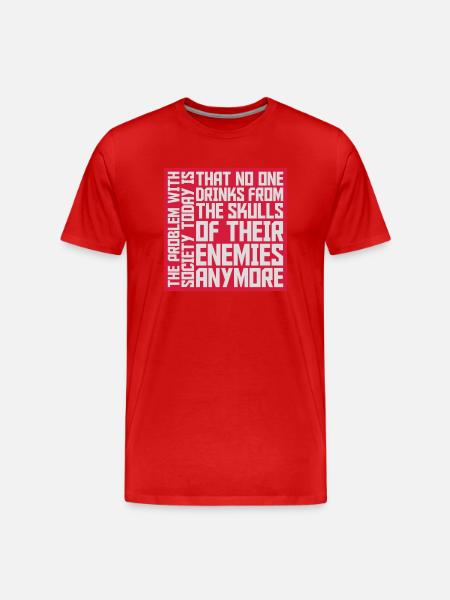 drinks from enemies skulls - Men's Premium Organic T-Shirt - red