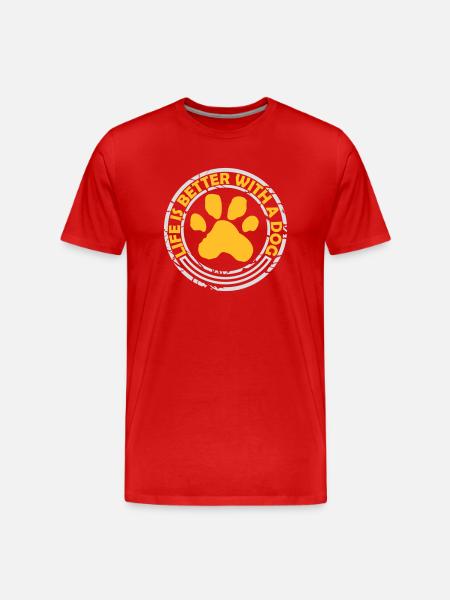 better with a dog - Men's Premium Organic T-Shirt - red