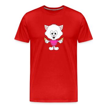 KATZE - BABY - FLÄSCHCHEN - MILCH - NACHWUCHS - Männer Premium Bio T-Shirt - Rot - Vorne - Damien (186cm)