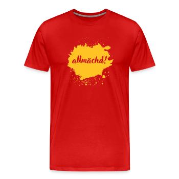 Allmächd! - franconian slang - Männer Premium Bio T-Shirt - Rot - Vorne - Damien (186cm)