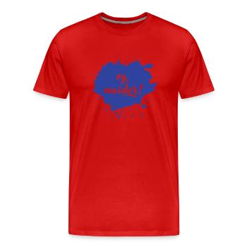 ey, masder - franconian slang - Männer Premium Bio T-Shirt - Rot - Vorne - Damien (186cm)