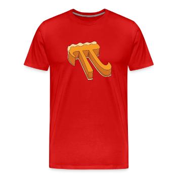 Pumpkin Cake - Pie, Pi, Halloween - Men's Premium Organic T-Shirt - red - Front - Damien (186cm)