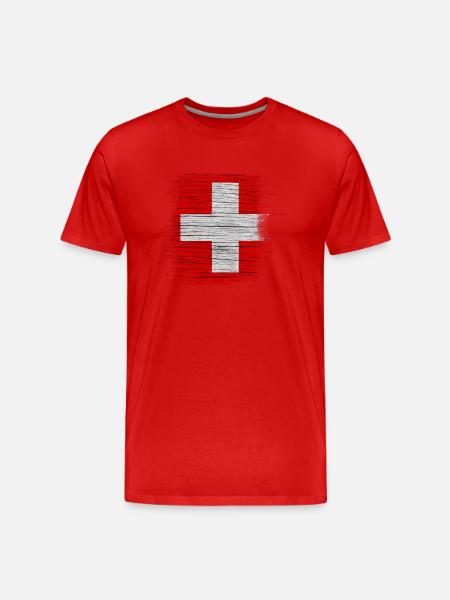 Flagge der Schweiz - Männer Premium Bio T-Shirt - Rot
