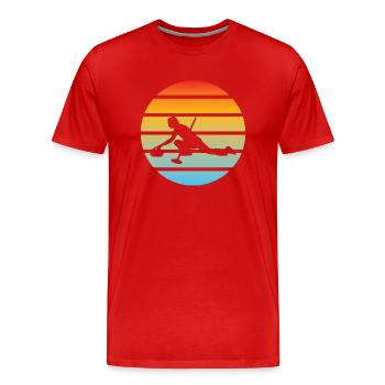 Curling Stone Curler Curling Stone Gift Curl - T-shirt bio Premium Homme - rouge - Devant - Damien (186cm)