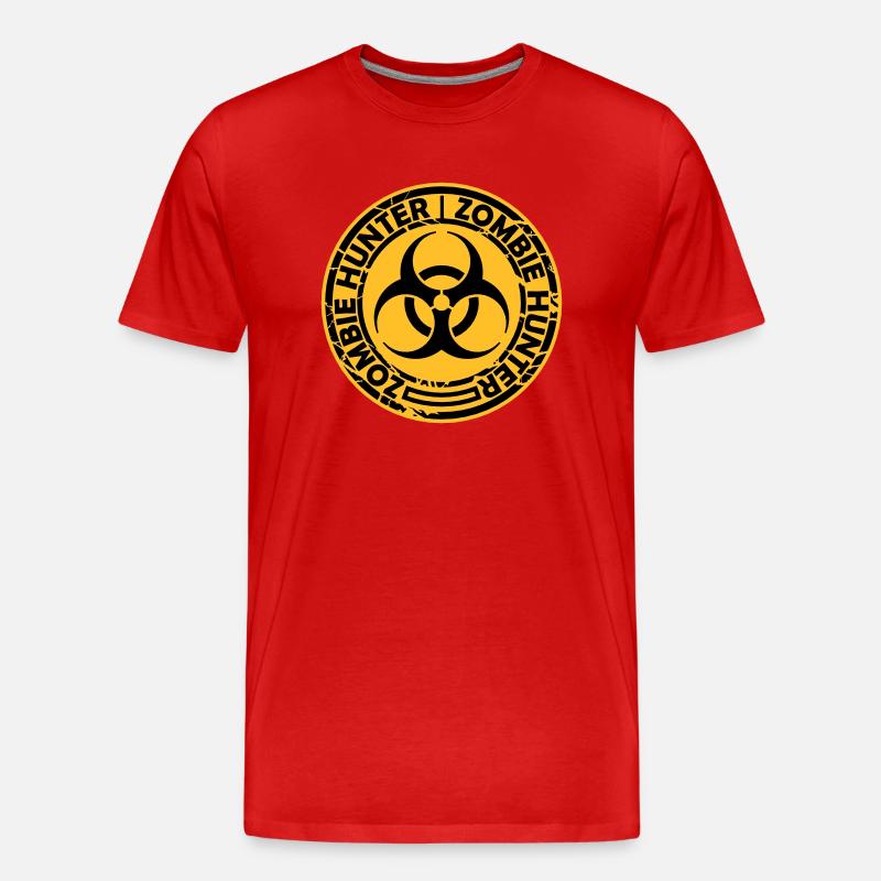zombie hunter Halloween Zitat - Männer Premium Bio T-Shirt - Rot