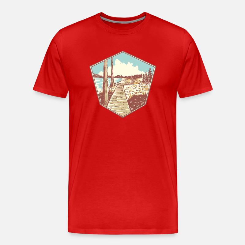 Oderteich Harz Souvenir - Männer Premium Bio T-Shirt - Rot