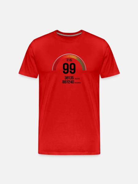 Anniversaire 99 ans Compteur - T-shirt bio Premium Homme - rouge