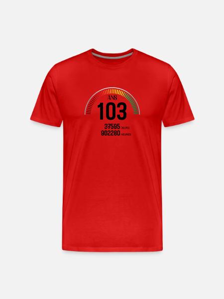 Anniversaire 103 ans Compteur - T-shirt bio Premium Homme - rouge