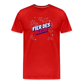 Fier des bleus supporteur équipe de France - T-shirt bio Premium Homme - rouge - Devant - Damien (186cm)