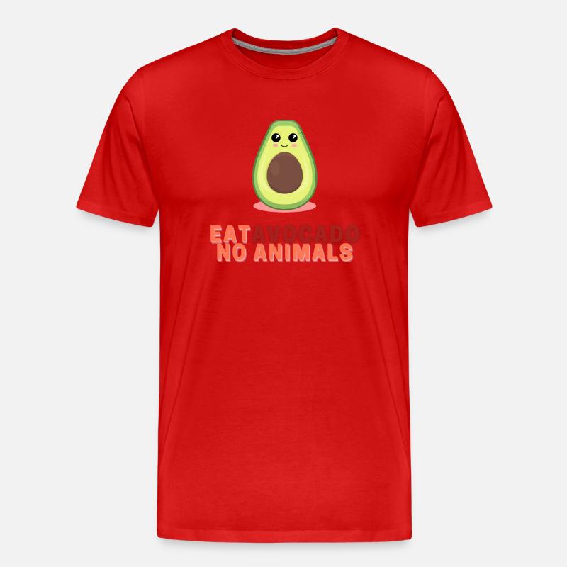 Eat Avocado No Animals - Männer Premium Bio T-Shirt - Rot