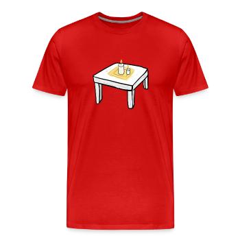 Meubles de table symbole de dessin animé bougies - T-shirt bio Premium Homme - rouge - Devant - Damien (186cm)