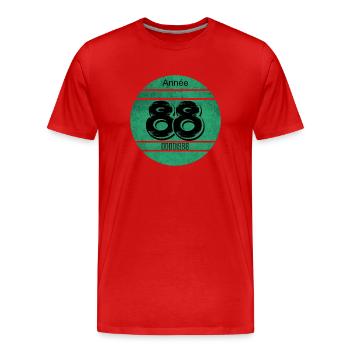 Vignette auto vintage 1988 - T-shirt bio Premium Homme - rouge - Devant - Damien (186cm)