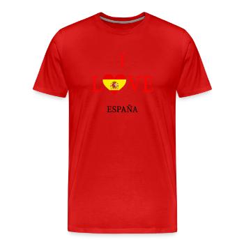 I love Spain. I love Spain - Men's Premium Organic T-Shirt - red - Front - Damien (186cm)