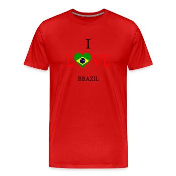 J'aime le Brésil. J'aime le Brésil - T-shirt bio Premium Homme - rouge - Devant - Damien (186cm)