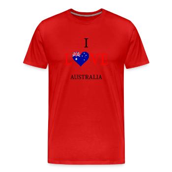 J'aime l'Australie. J'aime l'Australie - T-shirt bio Premium Homme - rouge - Devant - Damien (186cm)