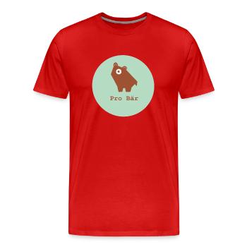 Pro Bär, Pro Braunbär, Pro Natura - Männer Premium Bio T-Shirt - Rot - Vorne - Damien (186cm)