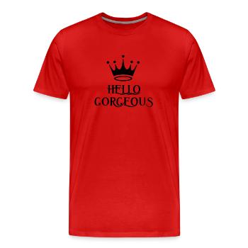 Hello Gorgeous Queen - T-shirt bio Premium Homme - rouge - Devant - Damien (186cm)