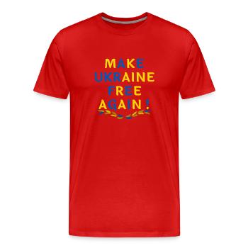 Ukraine - Männer Premium Bio T-Shirt - Rot - Vorne - Damien (186cm)