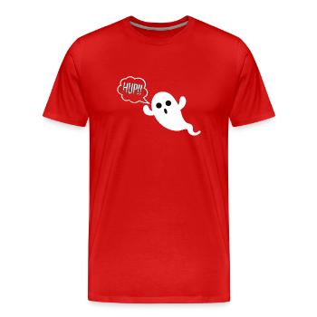 Geist Ghost Boo Hup Halloween - Männer Premium Bio T-Shirt - Rot - Vorne - Damien (186cm)
