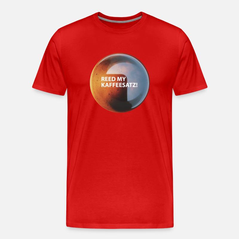 Kaffee "Reed my Kaffeesatz" - Männer Premium Bio T-Shirt - Rot