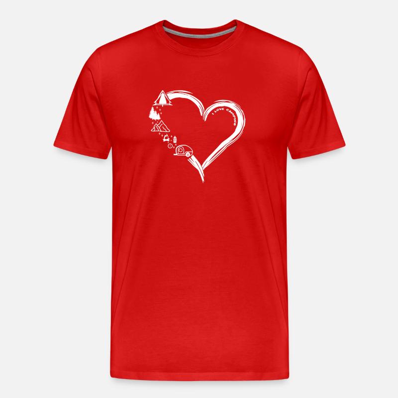 I LOVE CAMPING - Männer Premium Bio T-Shirt - Rot