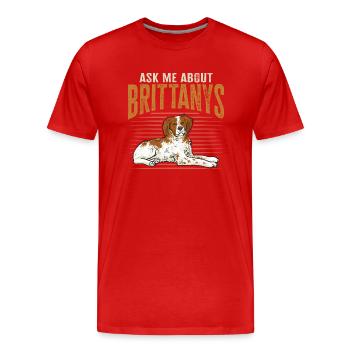 Français Bretagne Épagneul Epagneul Breton Cadeau - T-shirt bio Premium Homme - rouge - Devant - Damien (186cm)
