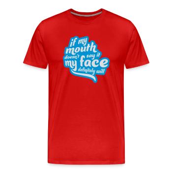 Mon visage le fera certainement - T-shirt bio Premium Homme - rouge - Devant - Damien (186cm)