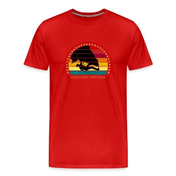 équilibre verticale cadeau humour escalade - T-shirt bio Premium Homme - rouge - Devant - Damien (186cm)
