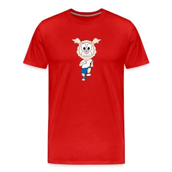 LAMA - ALPAKA - LAUFEN - JOGGEN - SPORT - Männer Premium Bio T-Shirt - Rot - Vorne - Damien (186cm)
