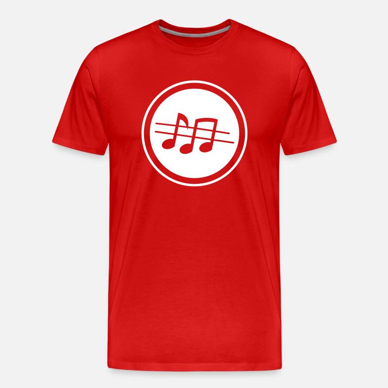 Musik Noten - Männer Premium Bio T-Shirt - Rot