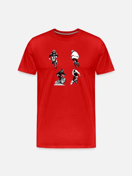 BMX Race Sticker Pack - Männer Premium Bio T-Shirt - Rot