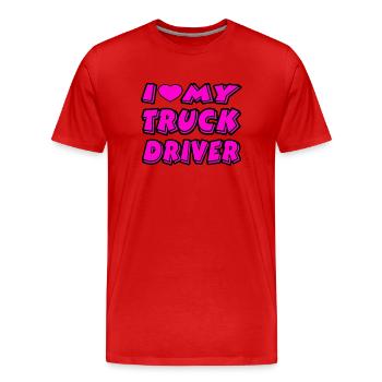 Truck - Männer Premium Bio T-Shirt - Rot - Vorne - Damien (186cm)