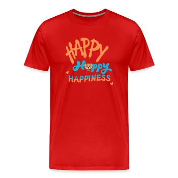 Happy happy dog happiness - T-shirt bio Premium Homme - rouge - Devant - Damien (186cm)