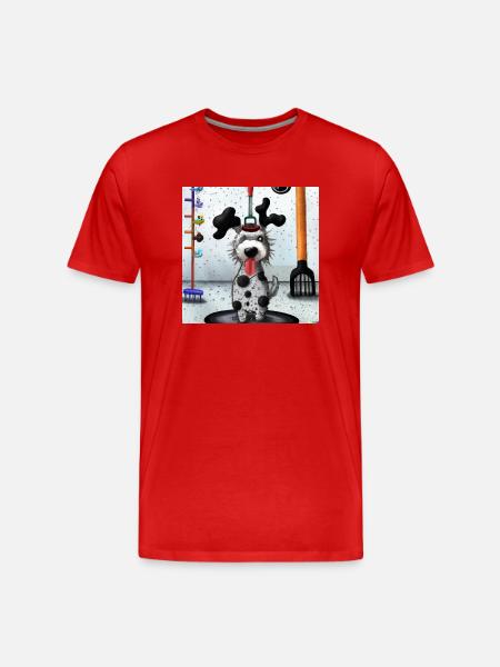 Hund - Handwerker - Helfend - Männer Premium Bio T-Shirt - Rot
