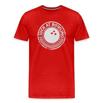 Je suis nul au bowling - T-shirt bio Premium Homme - rouge - Devant - Damien (186cm)