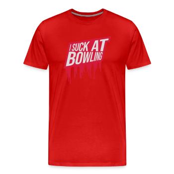 Je suis nul au bowling - T-shirt bio Premium Homme - rouge - Devant - Damien (186cm)
