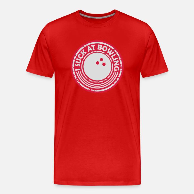 I suck at bowling - Männer Premium Bio T-Shirt - Rot