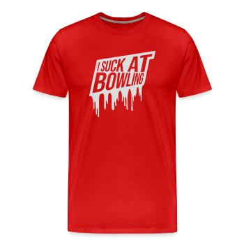 Je suis nul au bowling - T-shirt bio Premium Homme - rouge - Devant - Damien (186cm)